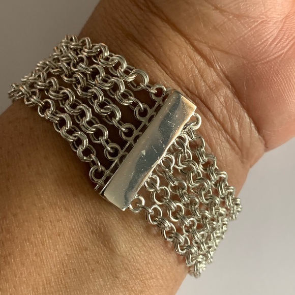Magnetic Silver Tone Bracelet - Picture 3 of 11